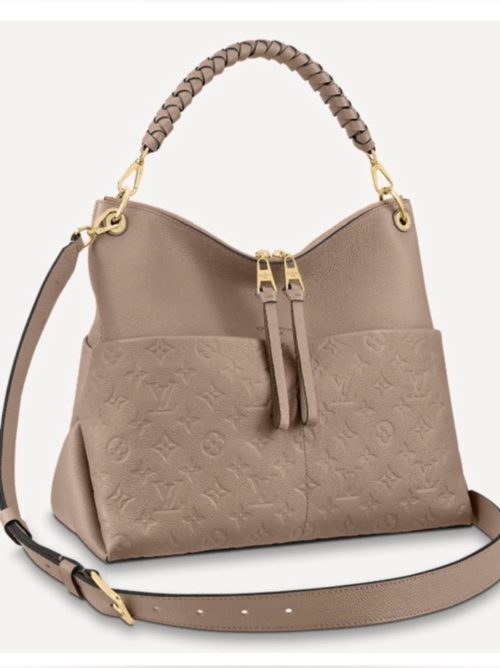 Louis Vuitton Maida Hobo MM Empreinte Tourterelle Taupe Beige Gold one owner